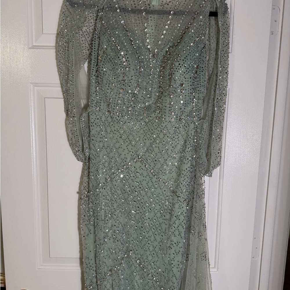 Elegant Silver Embellished Dress